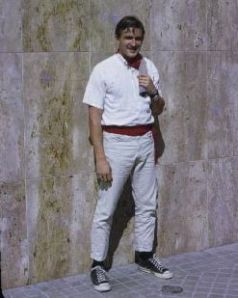 I was 22 and dressed for running at the running of the bulls in Pamplona.