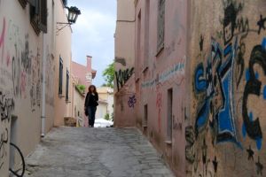 Graffiti or art on the streets of Athens. 