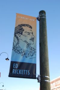 Street banners in Monterey, California, remind you of the Steinbeck characters from Cannery Row. 