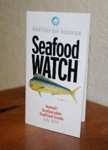 Monterey Bay Aquarium's Seafood Watch program helps people remember which fish are sustainably harvested with a handy pocket guide.