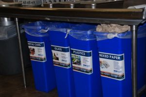 Recycling containers are great locations to extend guest understanding of solid waste implications on the environment.
