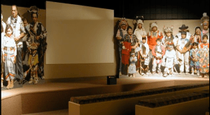 The people of the Warm Springs area are shown on life-size cutouts behind the museum stage reminding you that the Paiute and Wasco people still live nearby.